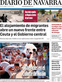 Portada Diario de Navarra 2026-08-27