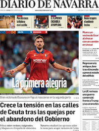 Portada Diario de Navarra 2026-08-28