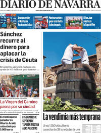 Portada Diario de Navarra 2026-08-31