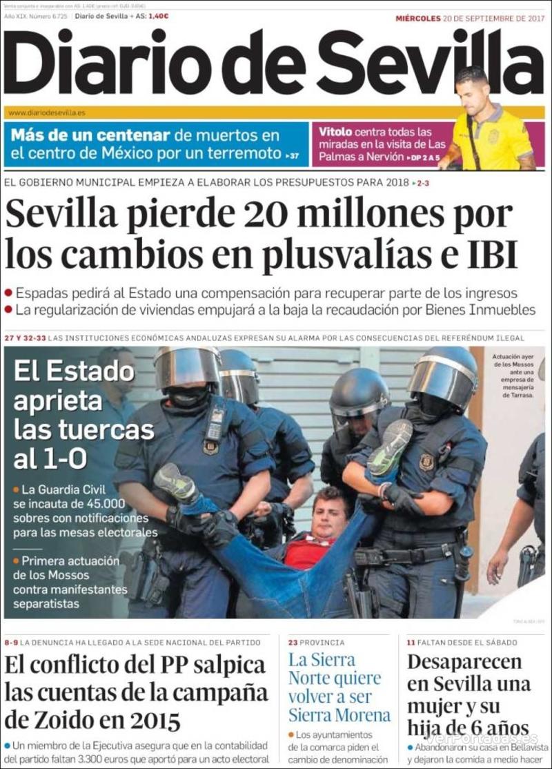 Portada La Voz de Galicia 2017-09-20
