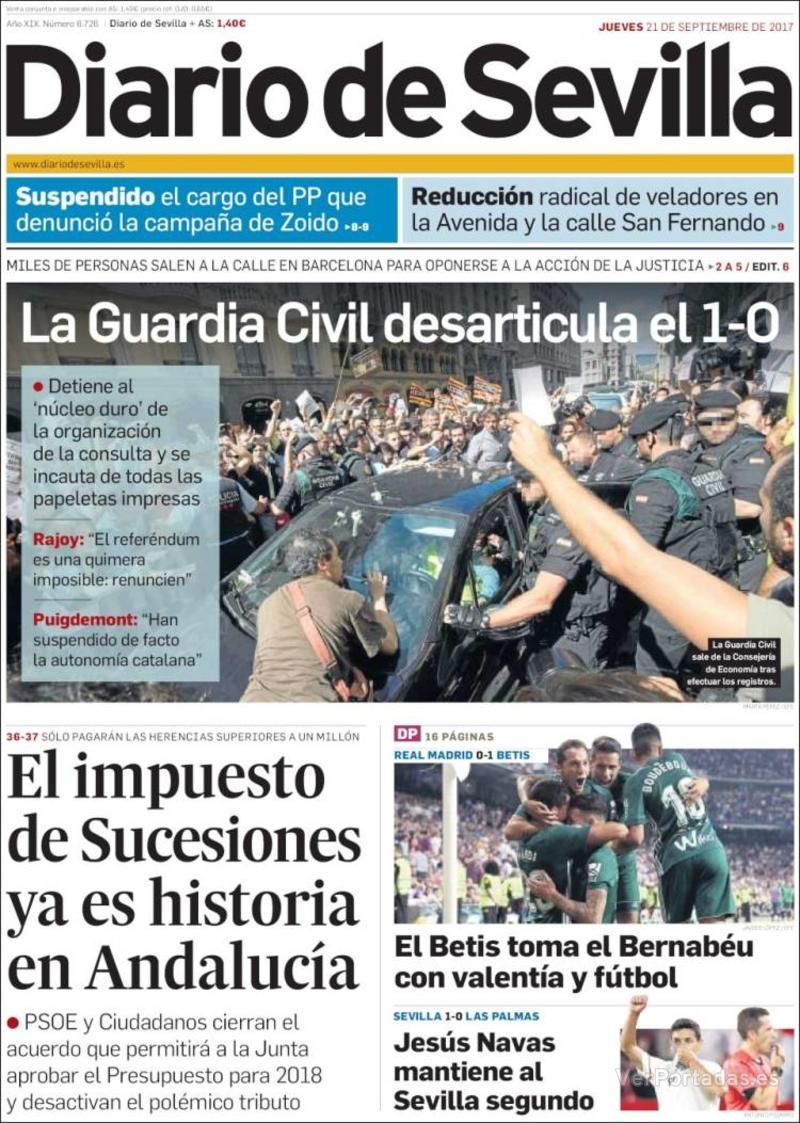 Portada La Voz de Galicia 2017-09-21