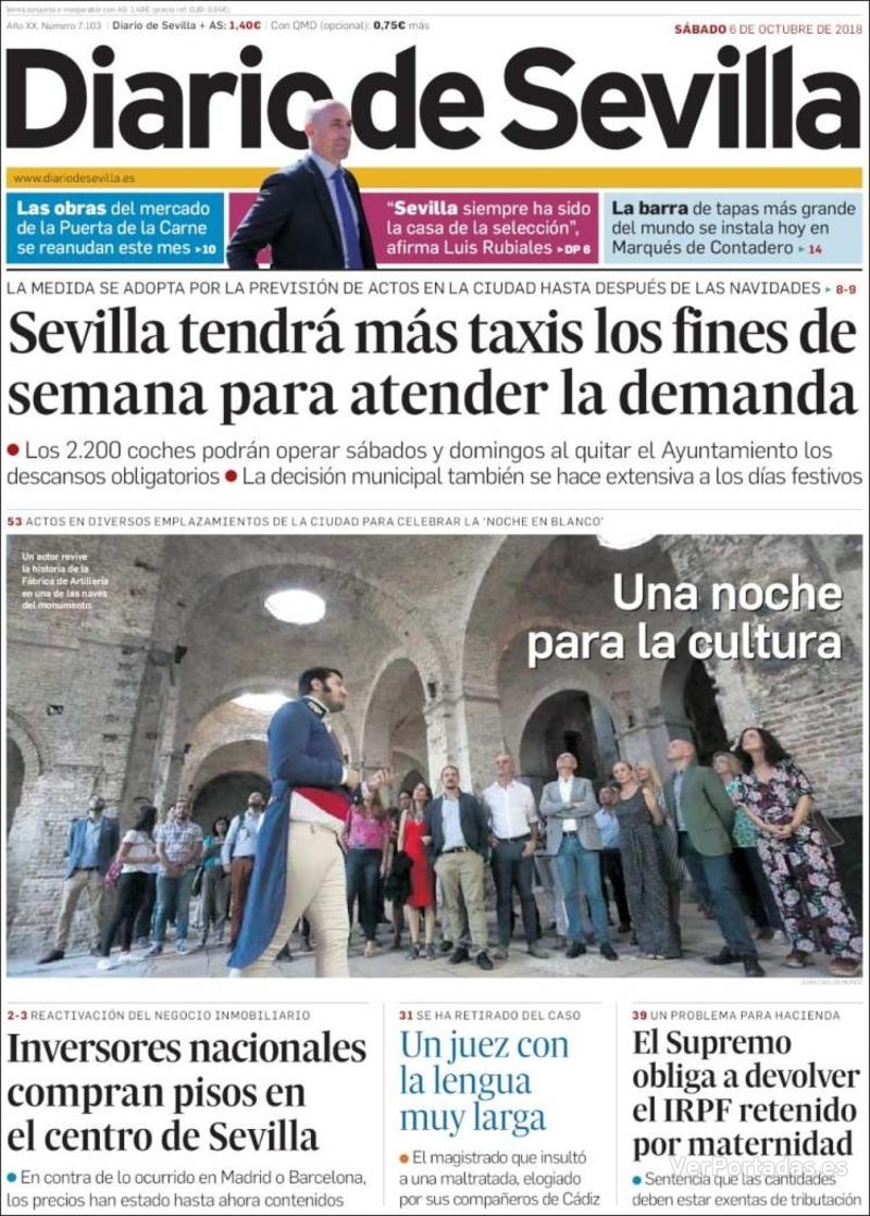 Portada Diario de Sevilla 2018-10-07
