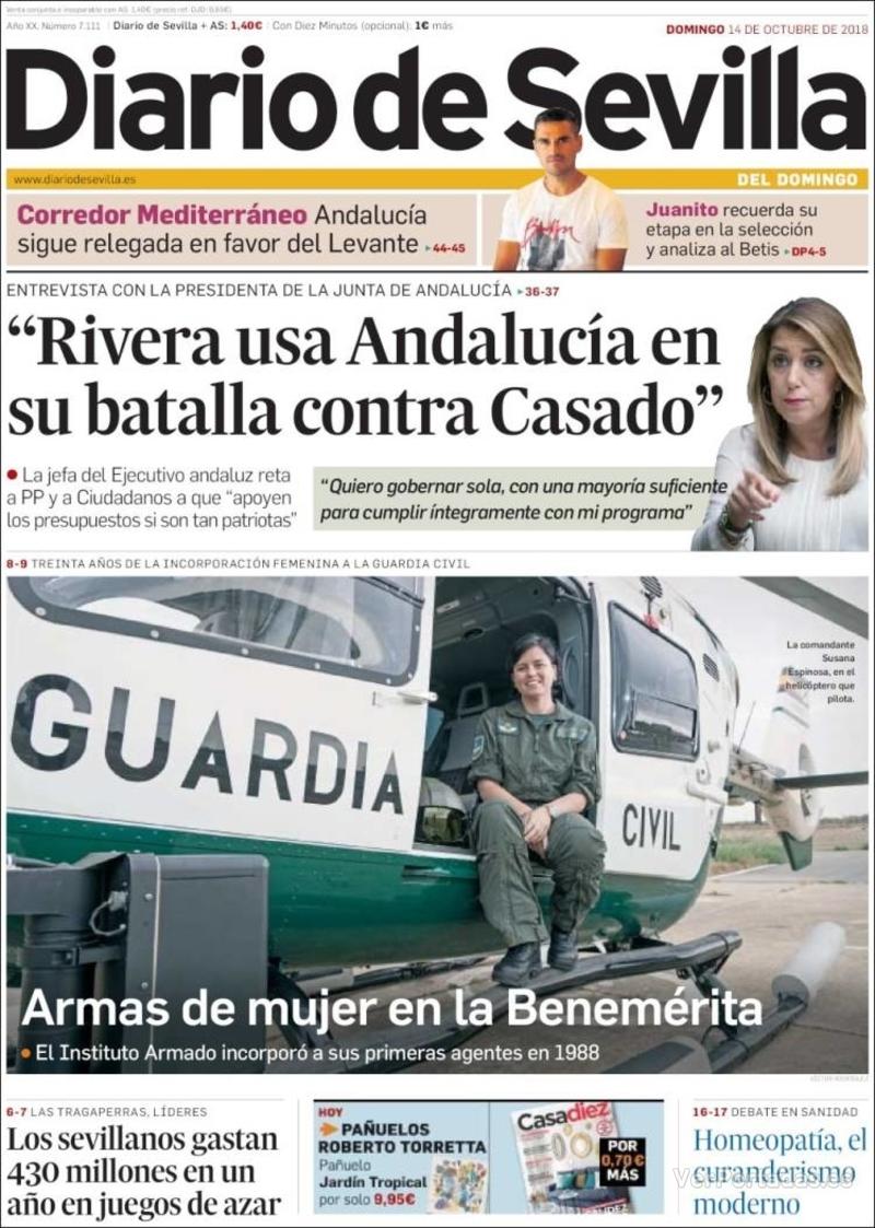 Portada Diario de Sevilla 2018-10-15