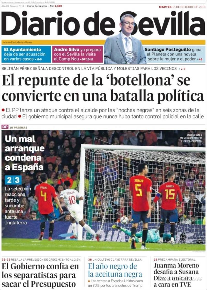 Portada Diario de Sevilla 2018-10-17