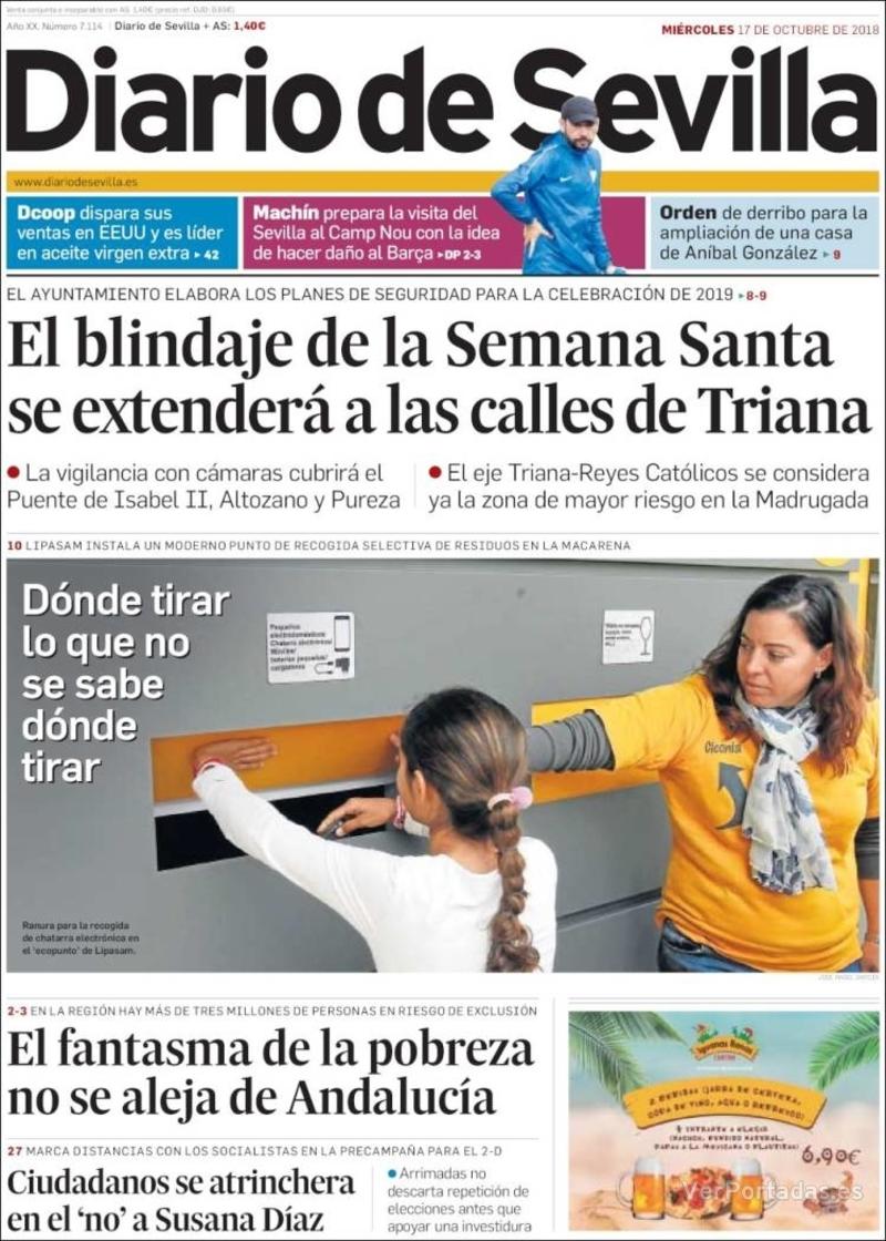 Portada Diario de Sevilla 2018-10-18