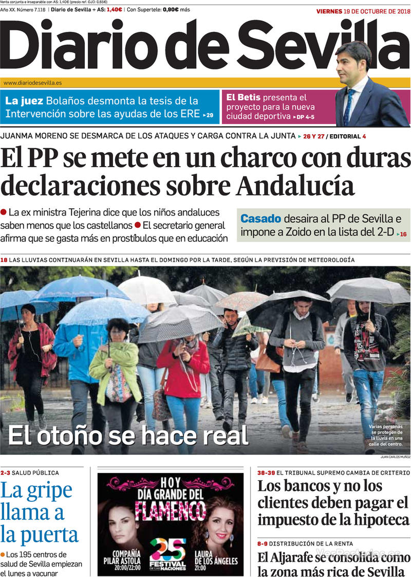 Portada Diario de Sevilla 2018-10-20