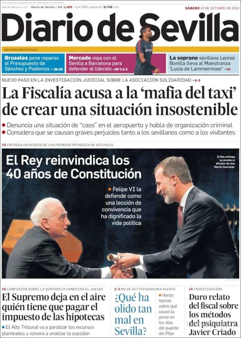 Portada Diario de Sevilla 2018-10-21