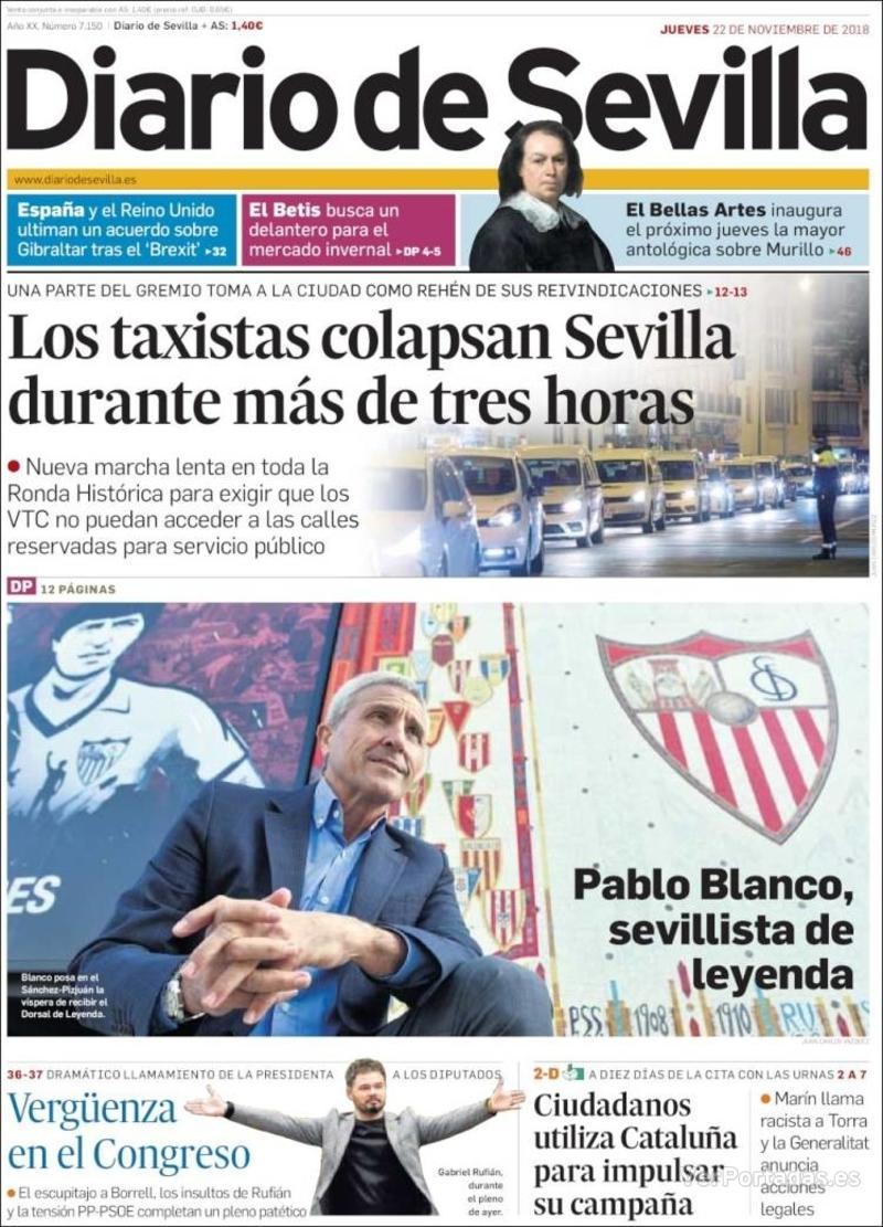 Portada Diario de Sevilla 2018-11-23