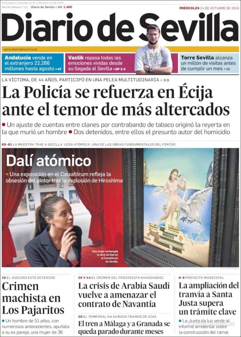 Portada Diario de Sevilla 2018-10-25