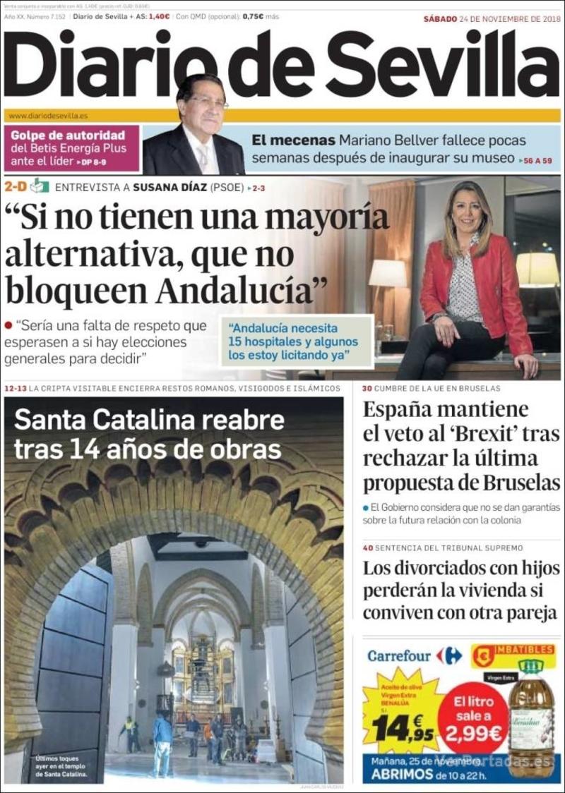Portada Diario de Sevilla 2018-11-25