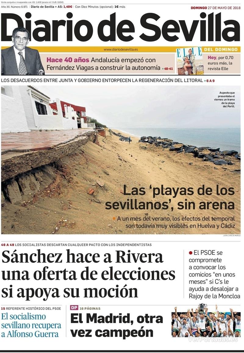Portada La Voz de Galicia 2018-05-27
