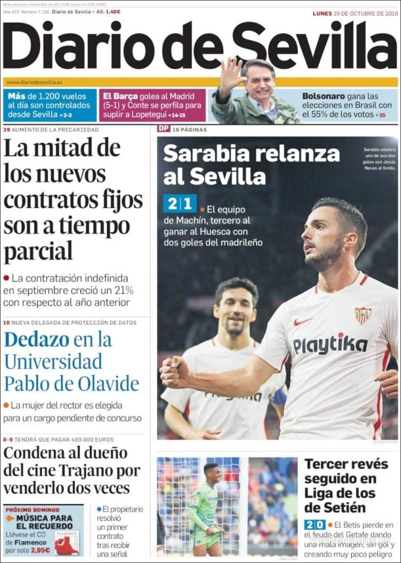 Portada Diario de Sevilla 2018-10-30