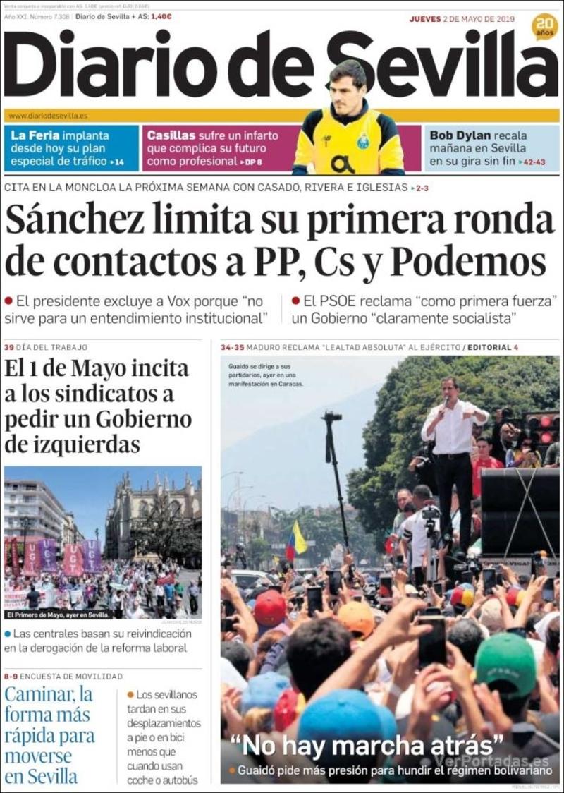 Portada Diario de Sevilla 2019-05-03