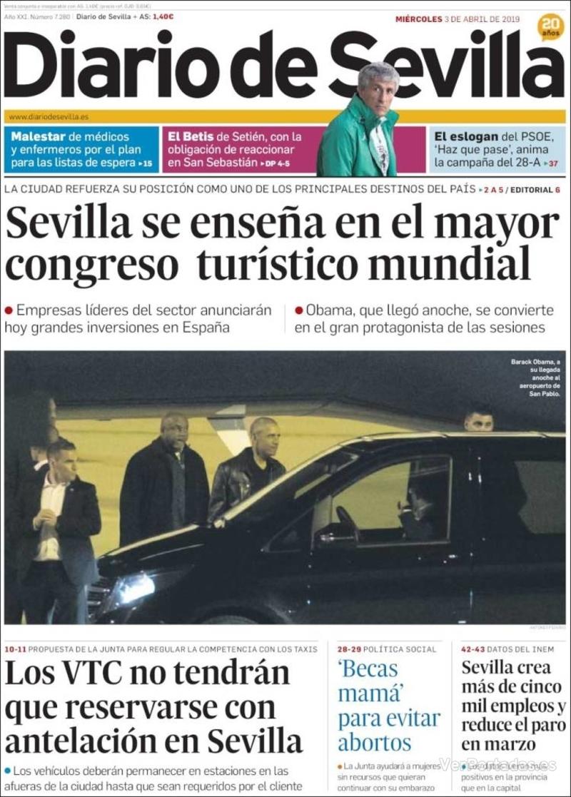 Portada Diario de Sevilla 2019-04-04