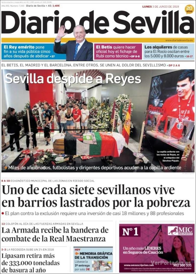 Portada Diario de Sevilla 2019-06-04