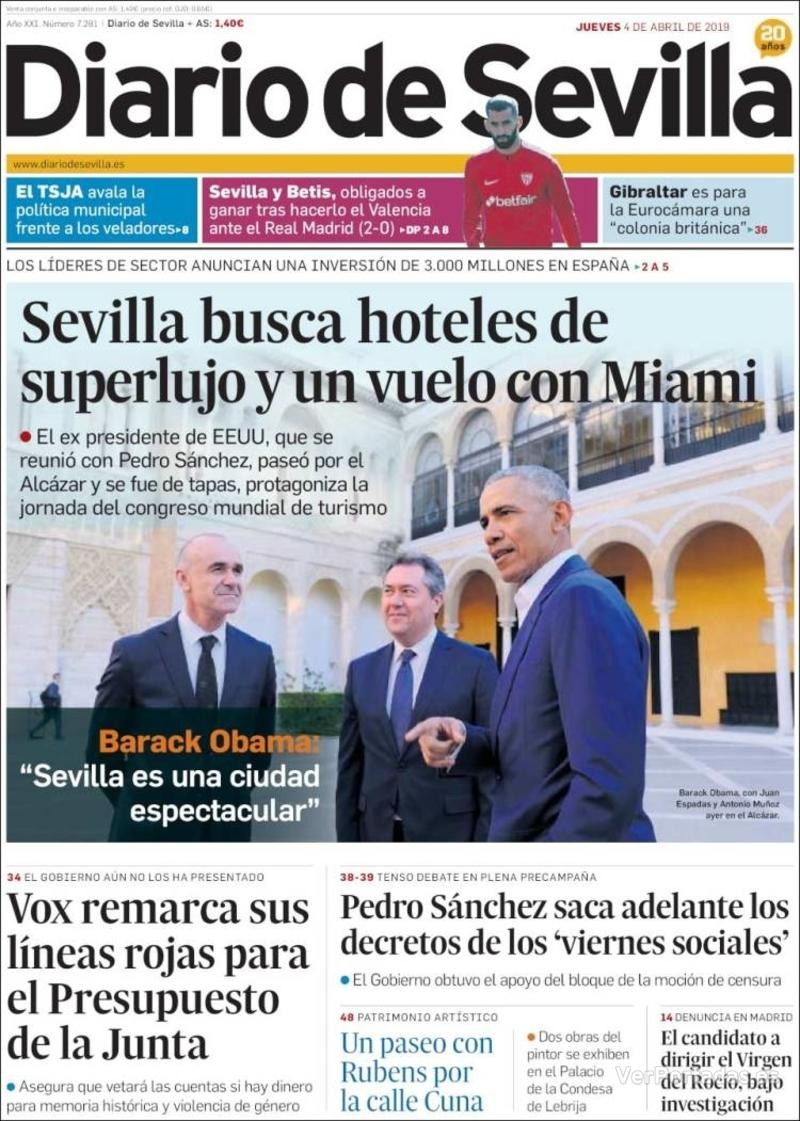 Portada Diario de Sevilla 2019-04-05