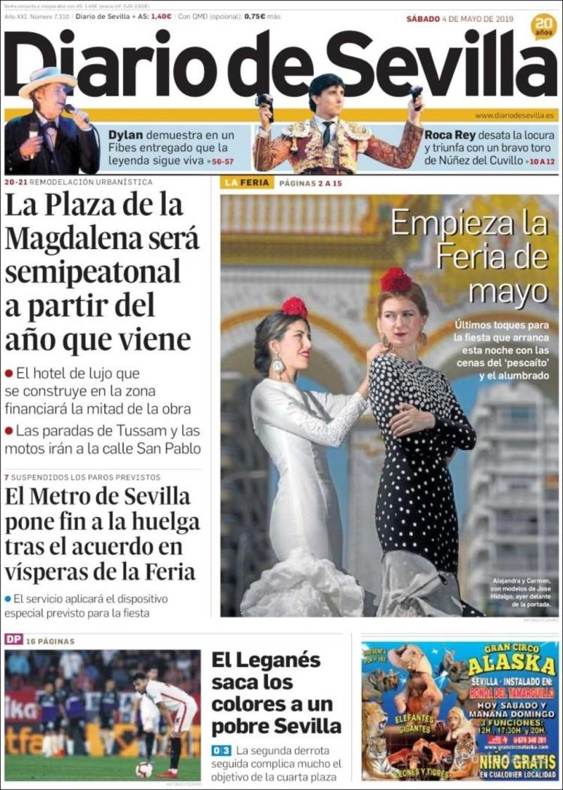 Portada Diario de Sevilla 2019-05-05