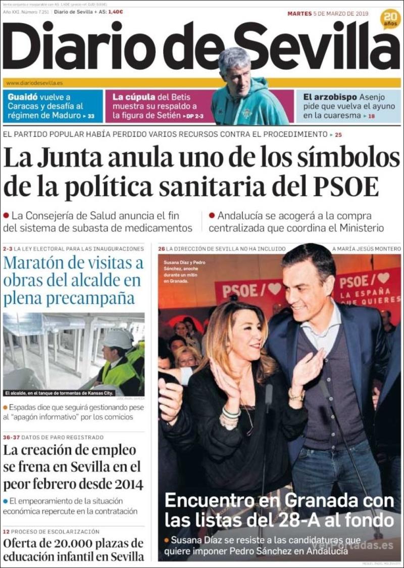 Portada Diario de Sevilla 2019-03-06