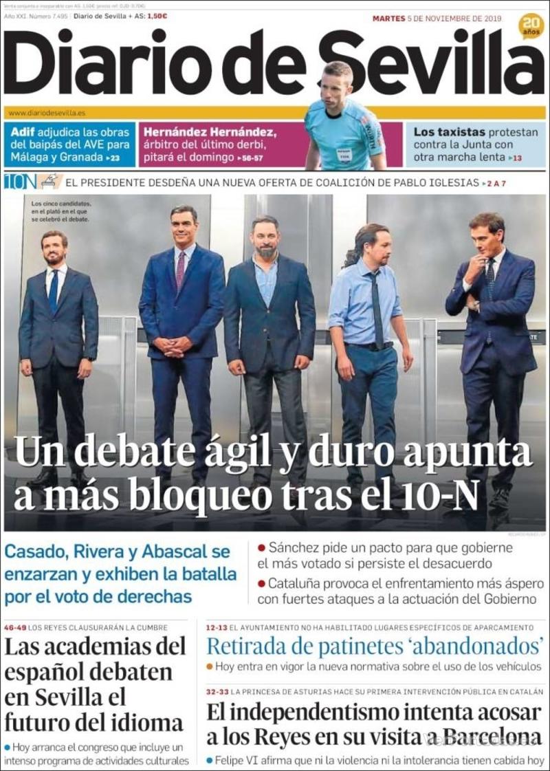 Portada Diario de Sevilla 2019-11-06