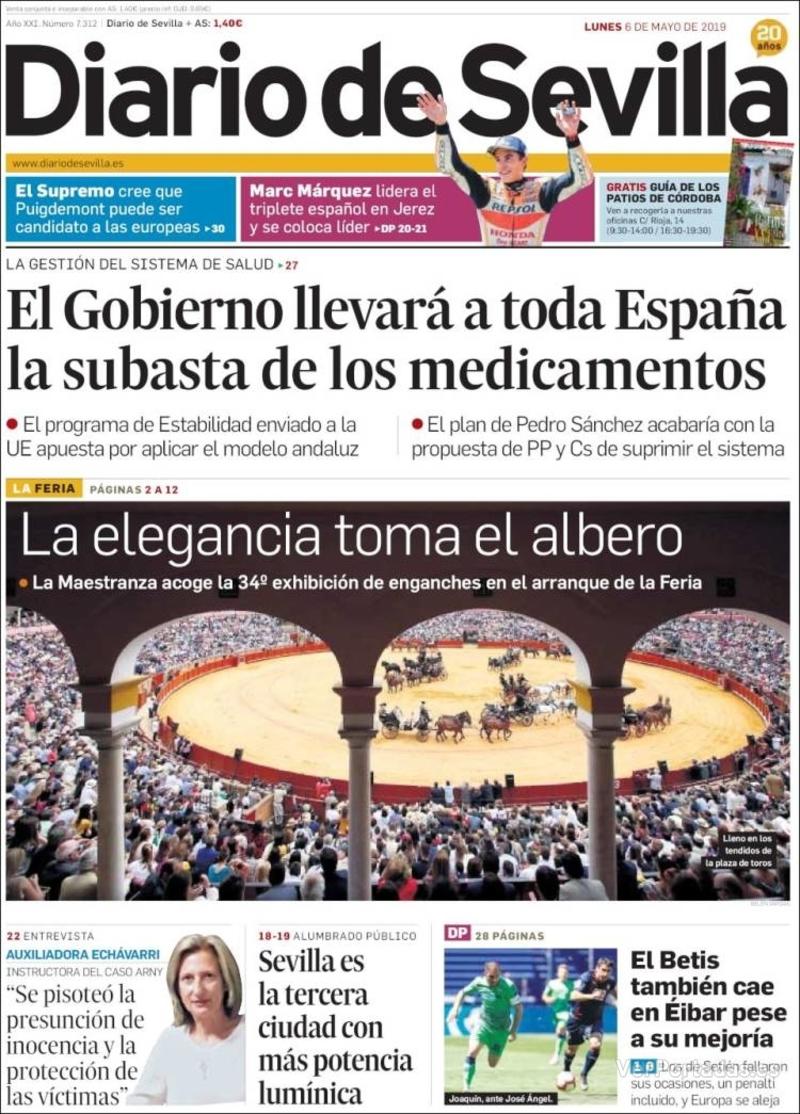 Portada Diario de Sevilla 2019-05-07