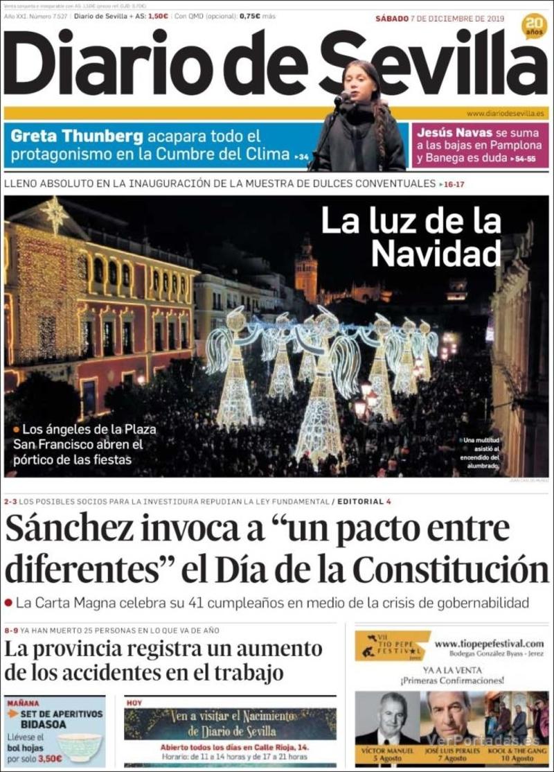 Portada Diario de Sevilla 2019-12-08