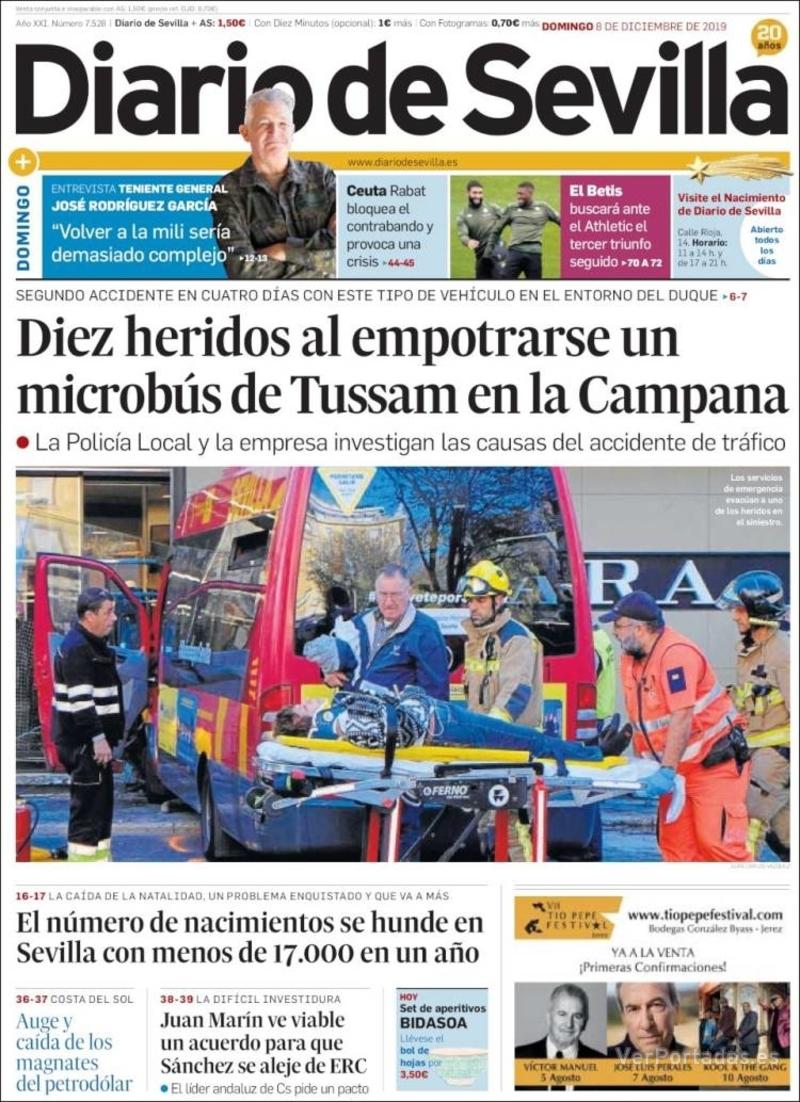 Portada Diario de Sevilla 2019-12-09