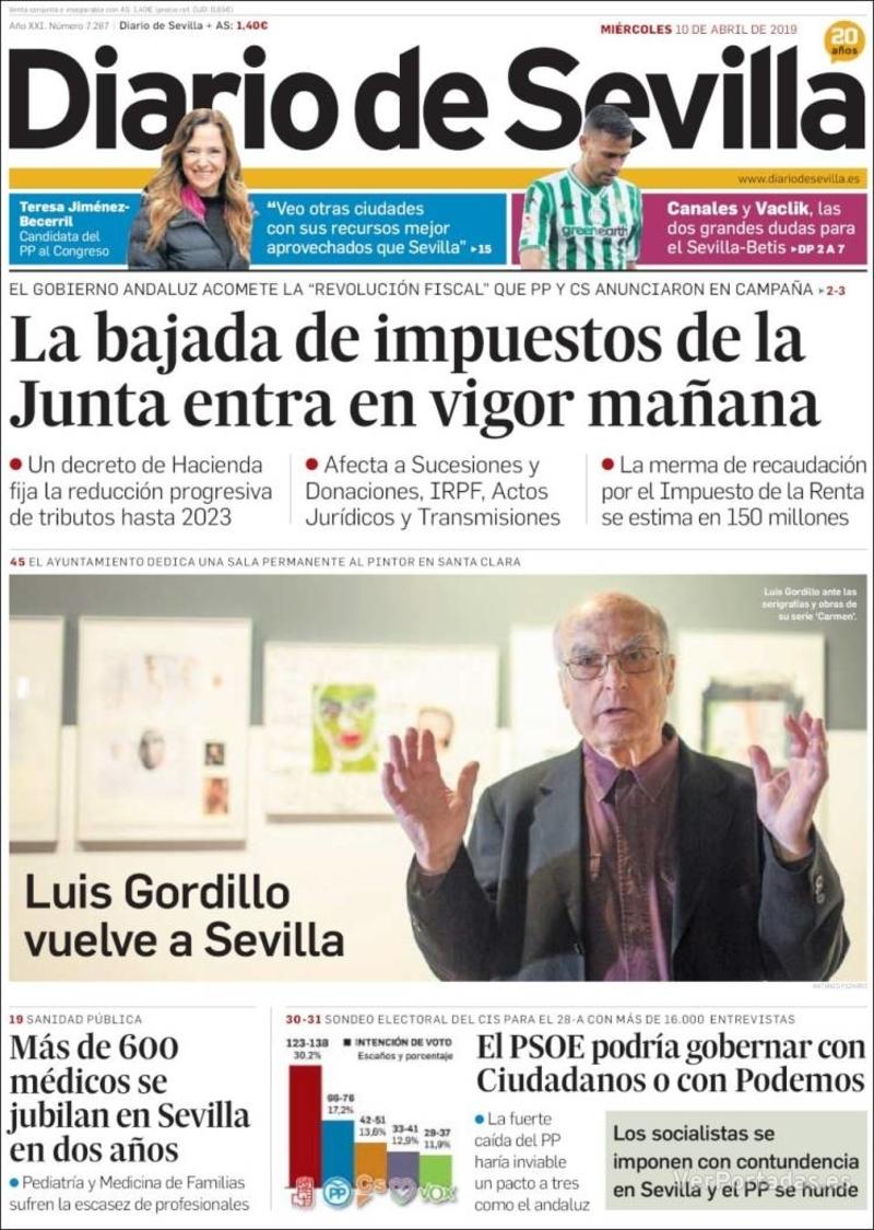 Portada Diario de Sevilla 2019-04-11