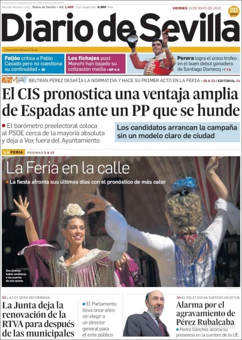 Portada Diario de Sevilla 2019-05-11