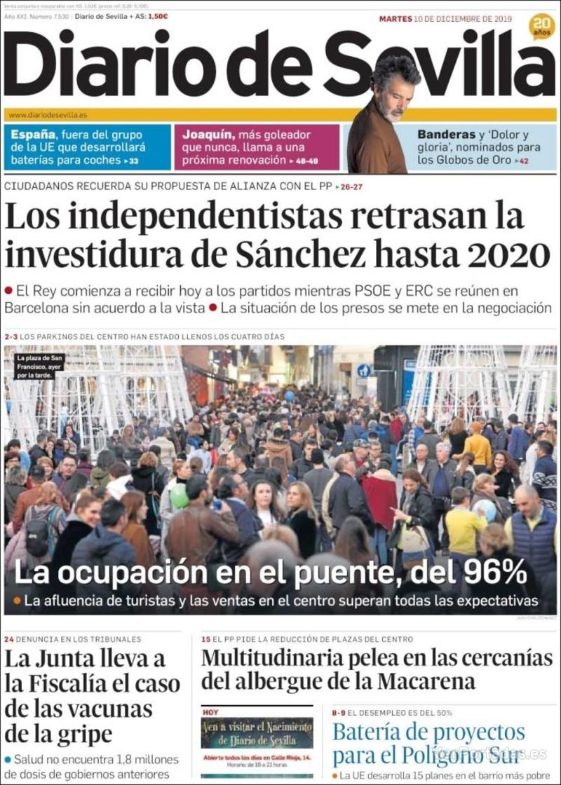 Portada Diario de Sevilla 2019-12-11