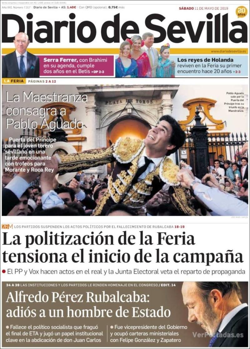 Portada Diario de Sevilla 2019-05-12