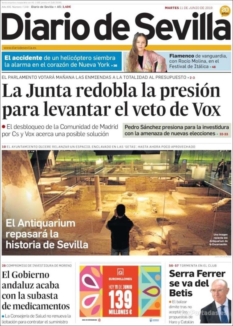 Portada Diario de Sevilla 2019-06-12