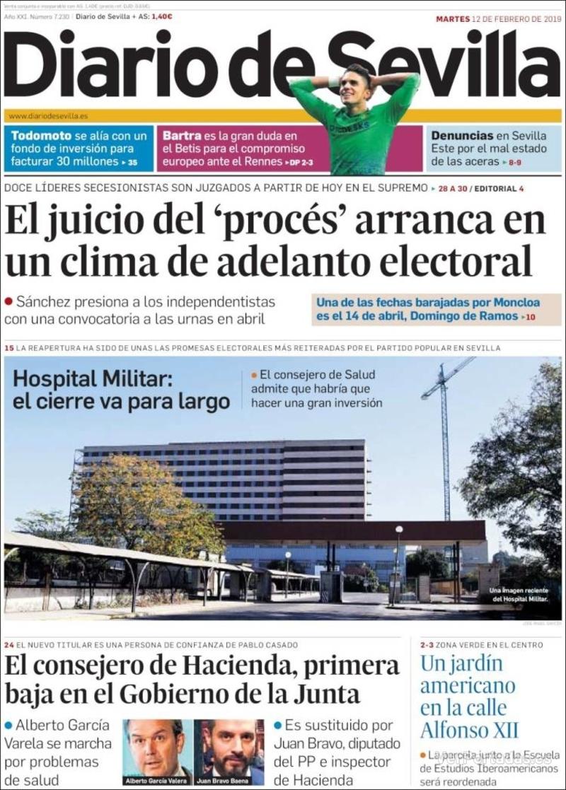 Portada Diario de Sevilla 2019-02-13