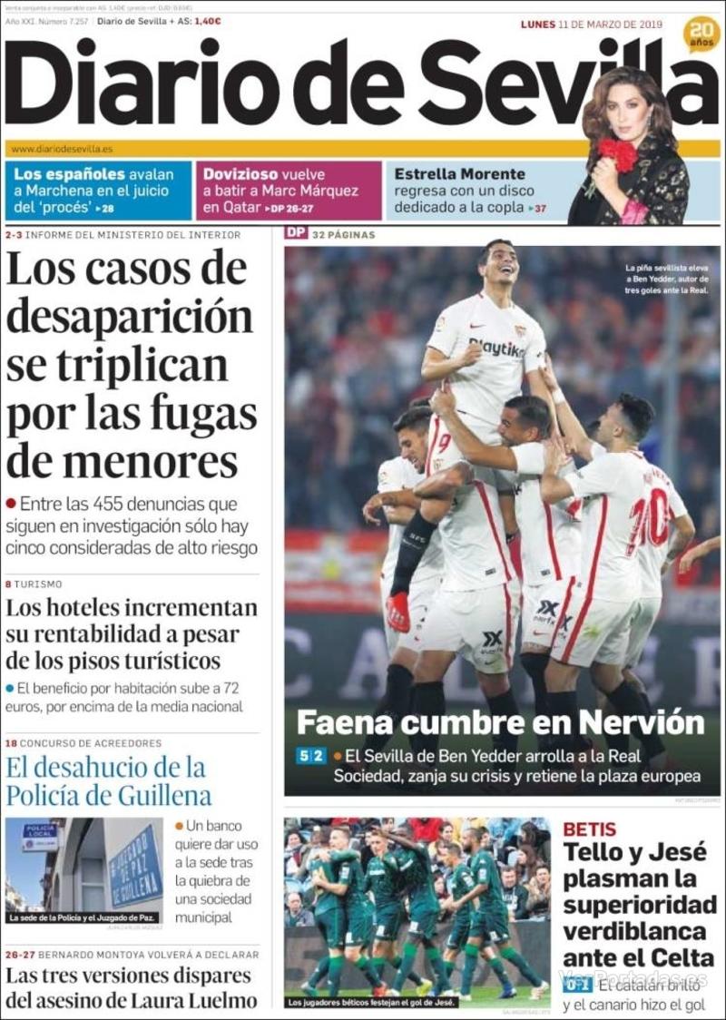 Portada Diario de Sevilla 2019-03-13