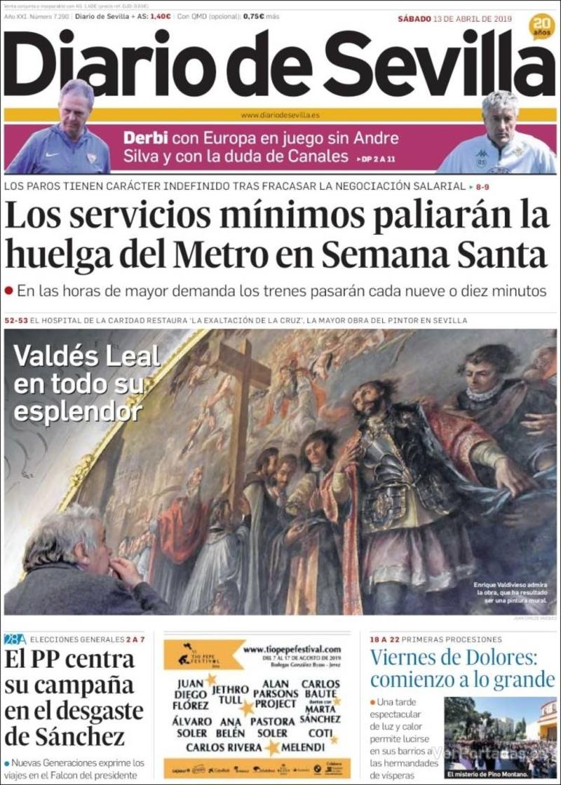 Portada Diario de Sevilla 2019-04-14