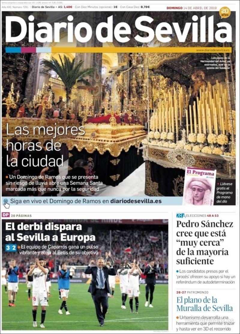 Portada Diario de Sevilla 2019-04-15