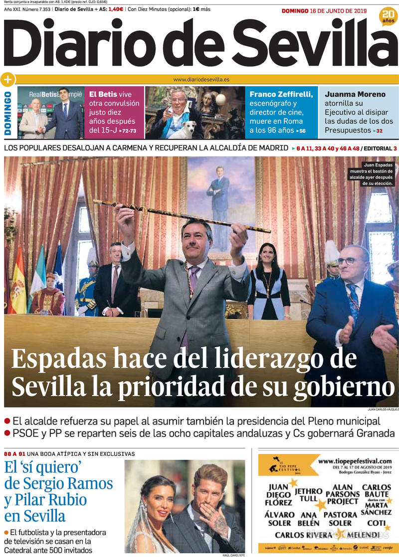 Portada Diario de Sevilla 2019-06-17