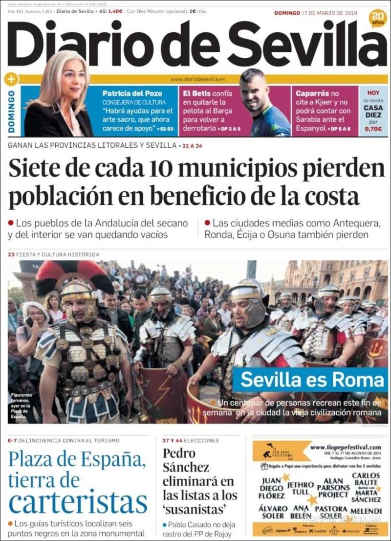 Portada Diario de Sevilla 2019-03-18