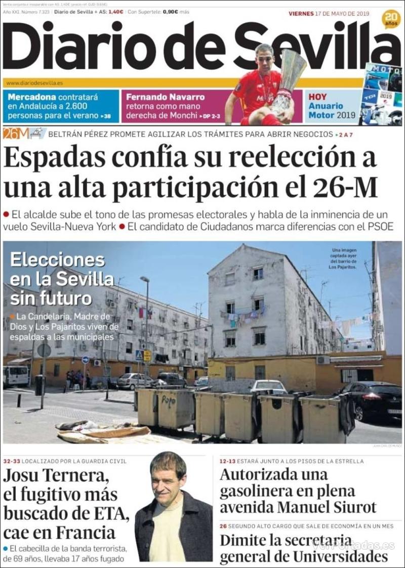 Portada Diario de Sevilla 2019-05-18