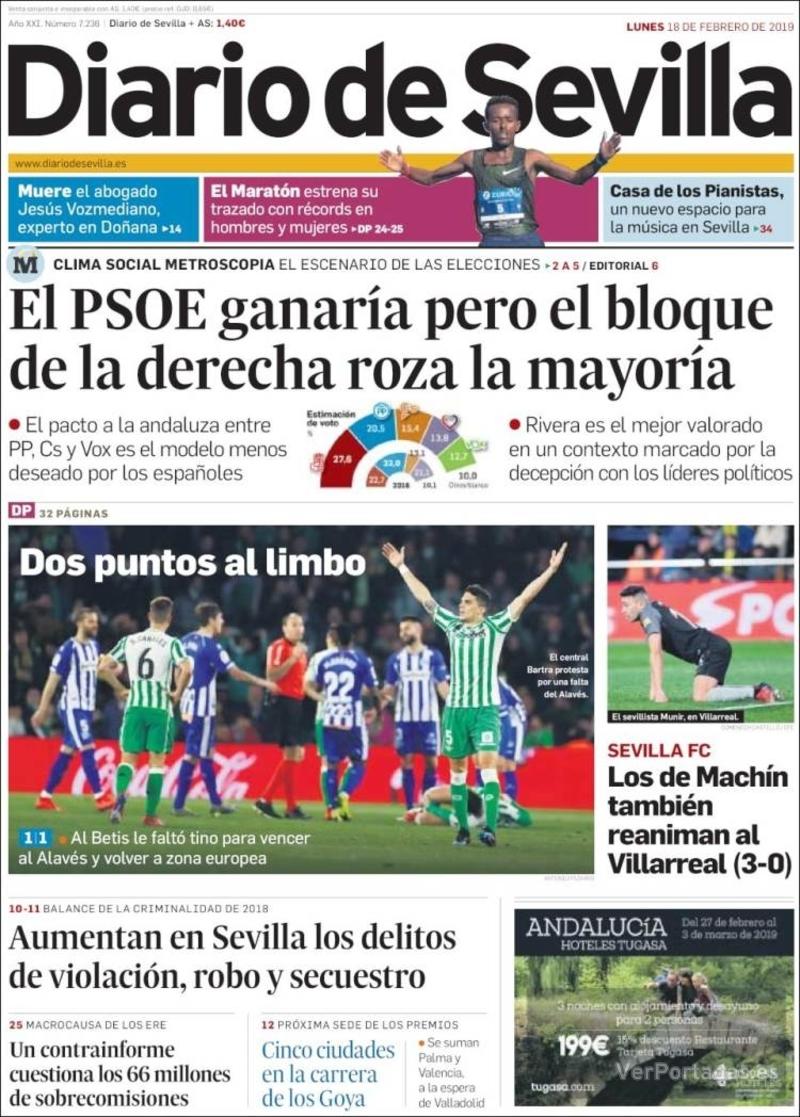 Portada Diario de Sevilla 2019-02-19