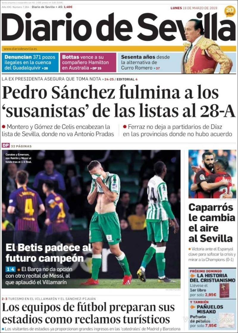 Portada Diario de Sevilla 2019-03-19