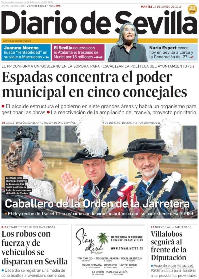 Portada Diario de Sevilla 2019-06-19