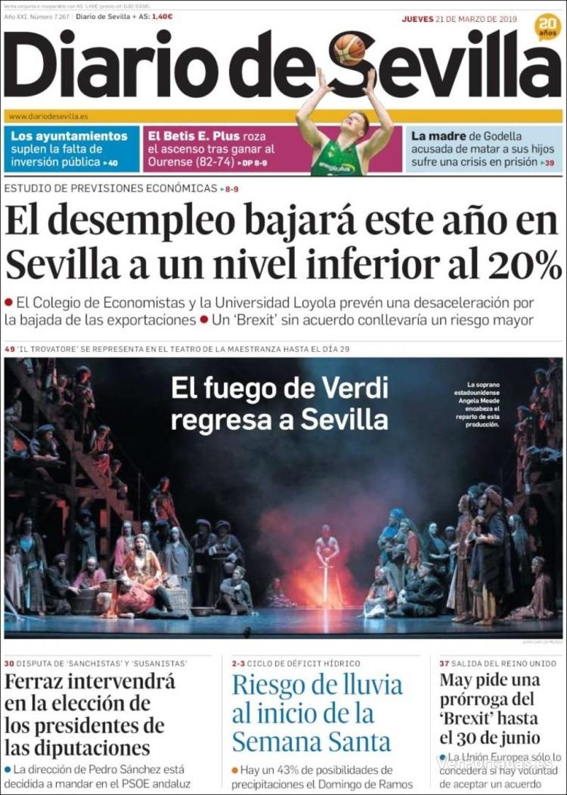 Portada Diario de Sevilla 2019-03-22