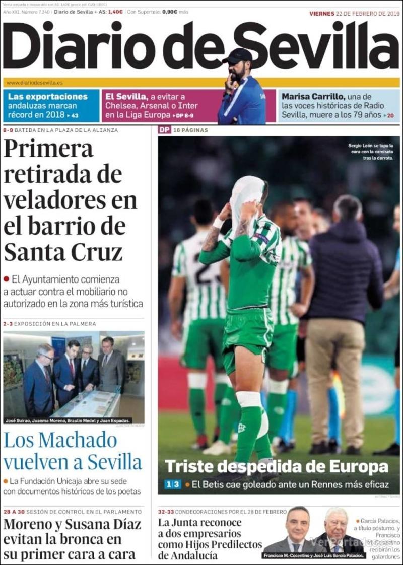 Portada Diario de Sevilla 2019-02-23