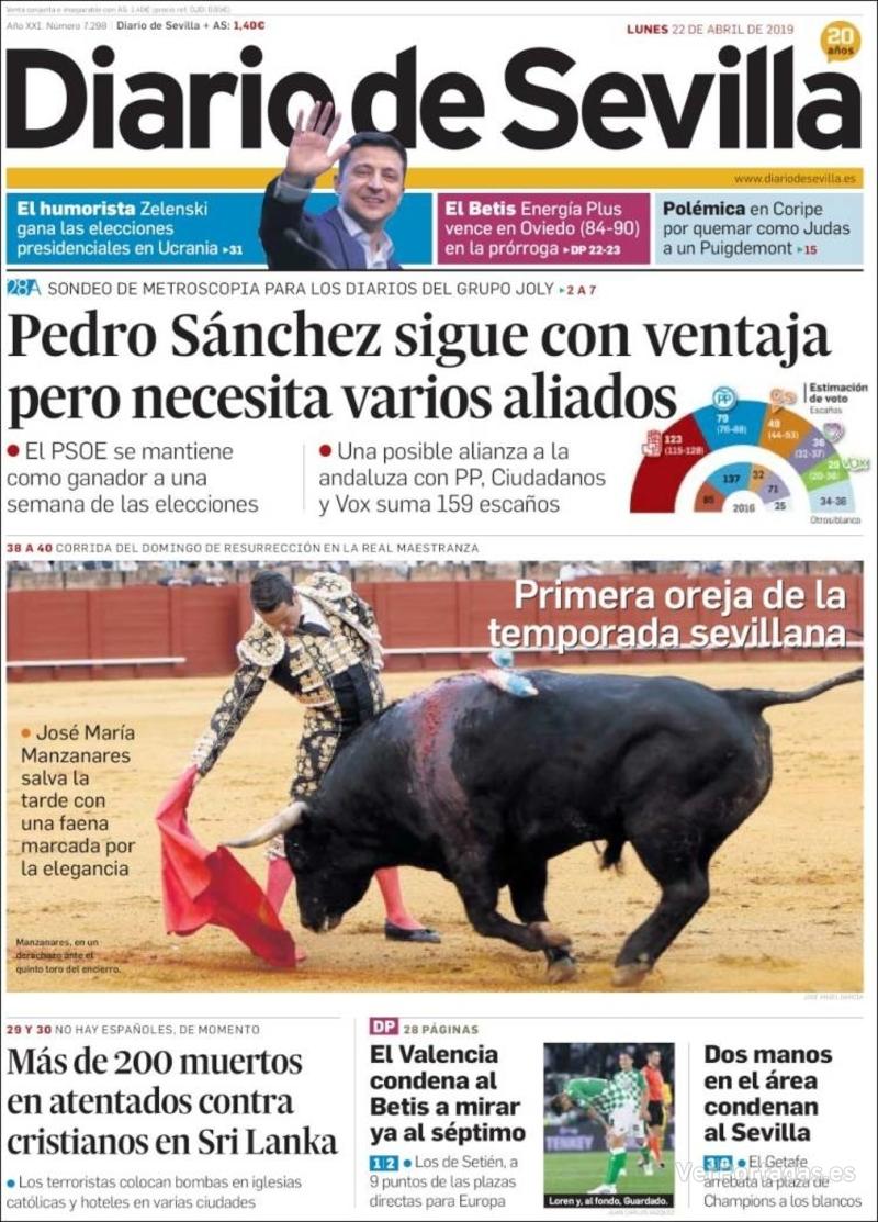 Portada Diario de Sevilla 2019-04-23