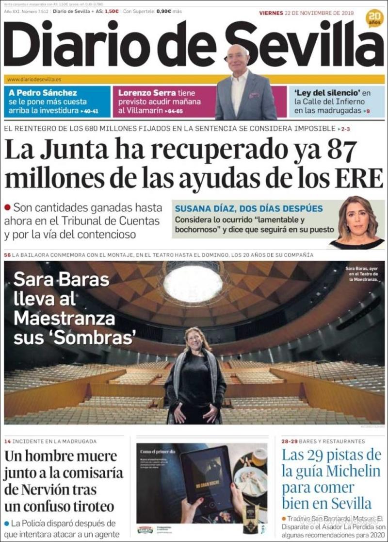 Portada Diario de Sevilla 2019-11-23