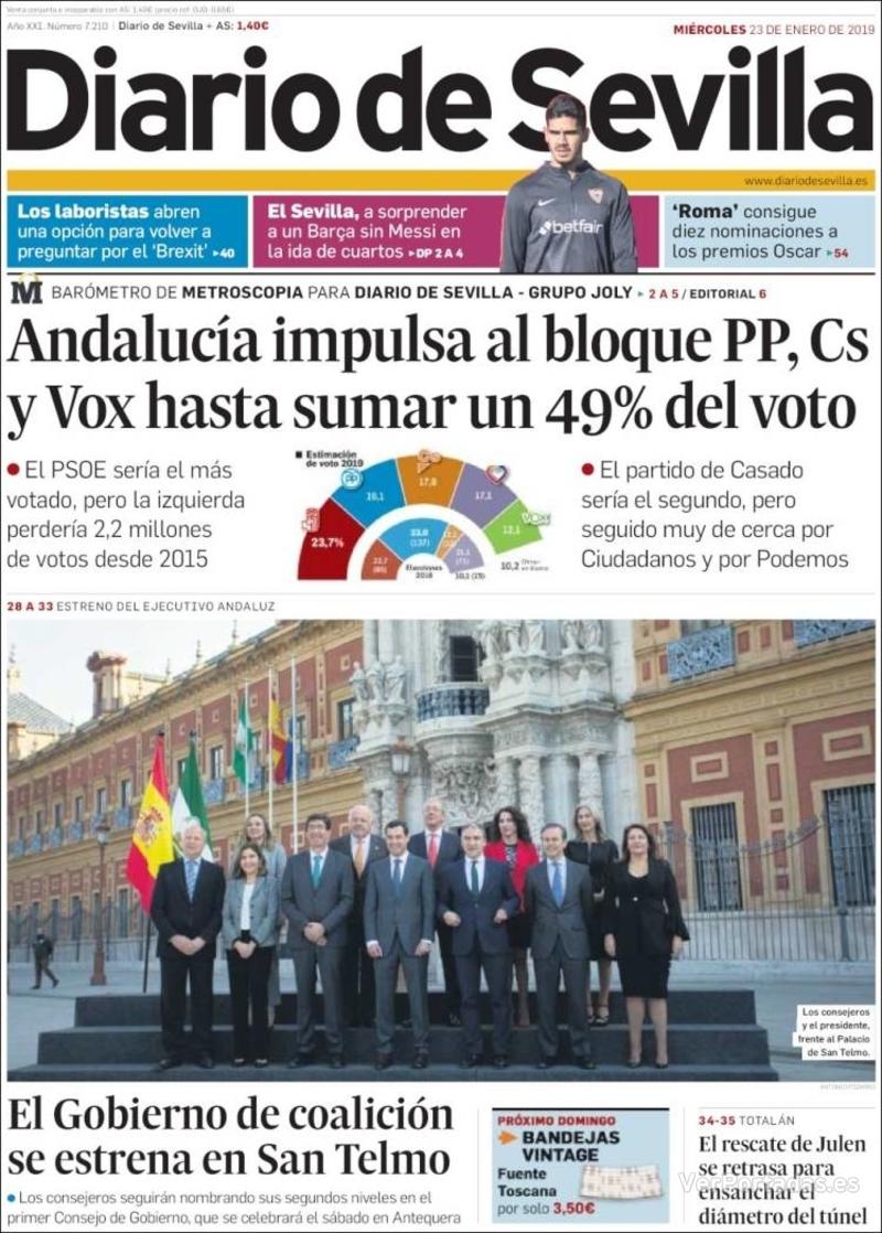 Portada Diario de Sevilla 2019-01-24