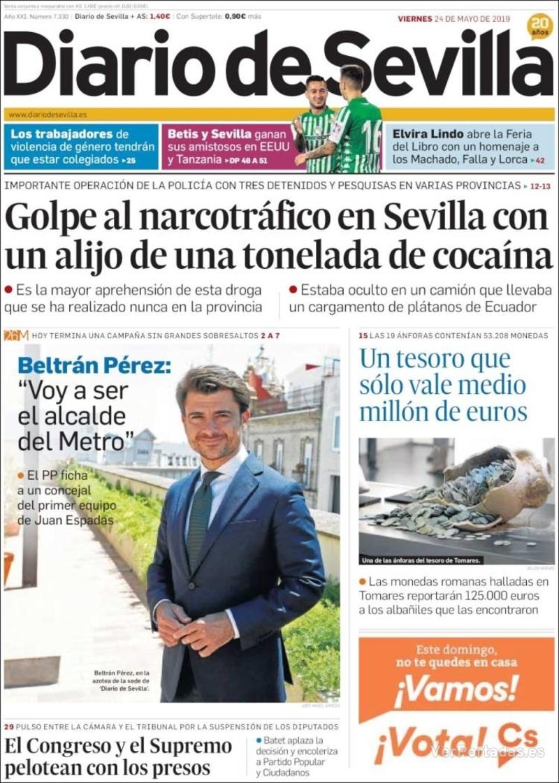 Portada Diario de Sevilla 2019-05-25