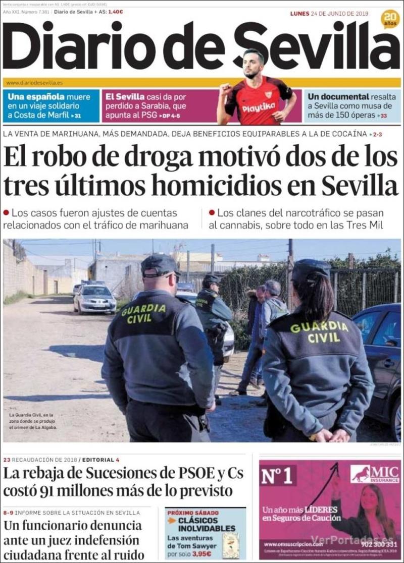 Portada Diario de Sevilla 2019-06-25