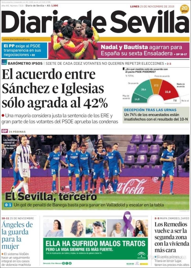 Portada Diario de Sevilla 2019-11-26