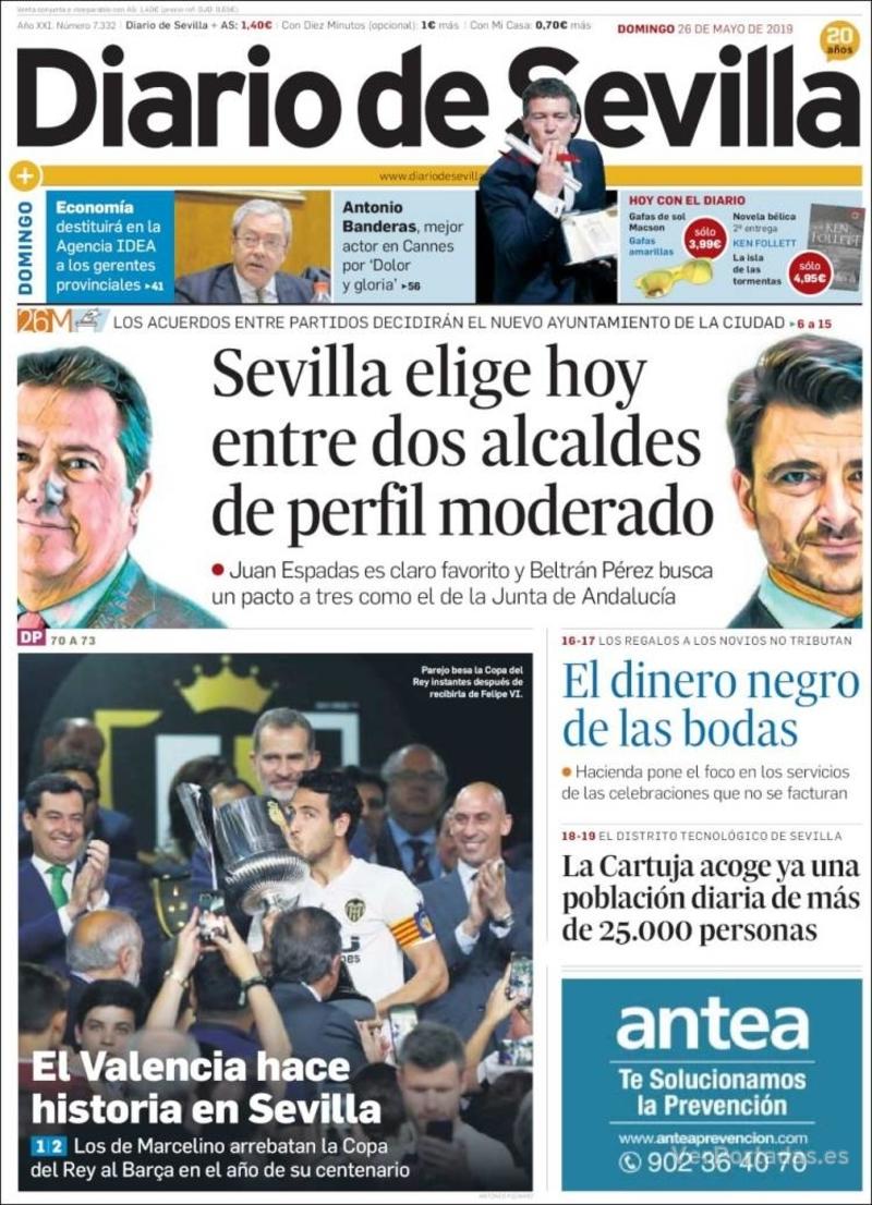 Portada Diario de Sevilla 2019-05-27